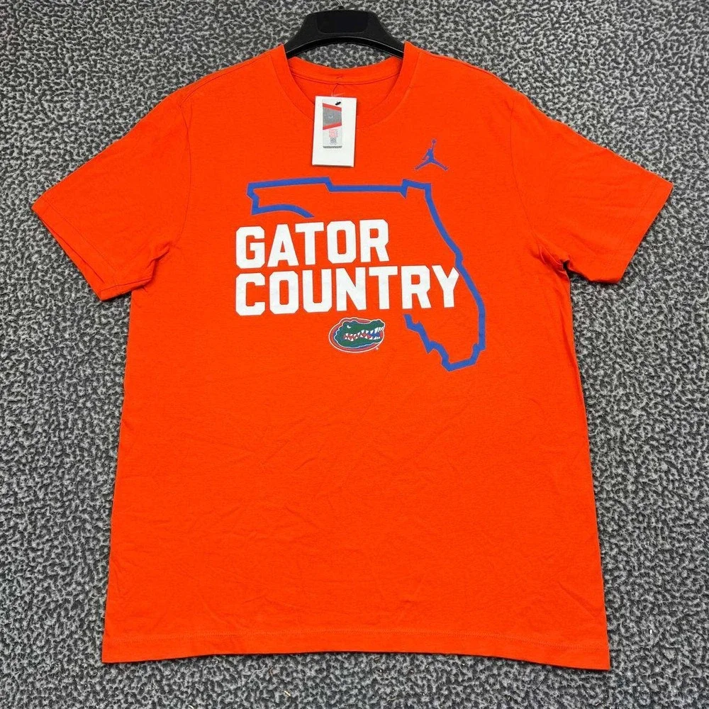 Nike Florida Gators Shirt Men Large Orange NCAA Short Sleeve Cotton Jordan New L